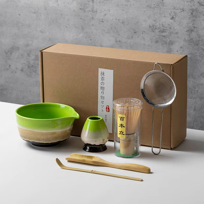 Matcha Bowl Chawan - Set teh Matcha gaya Jepang, pengocok
