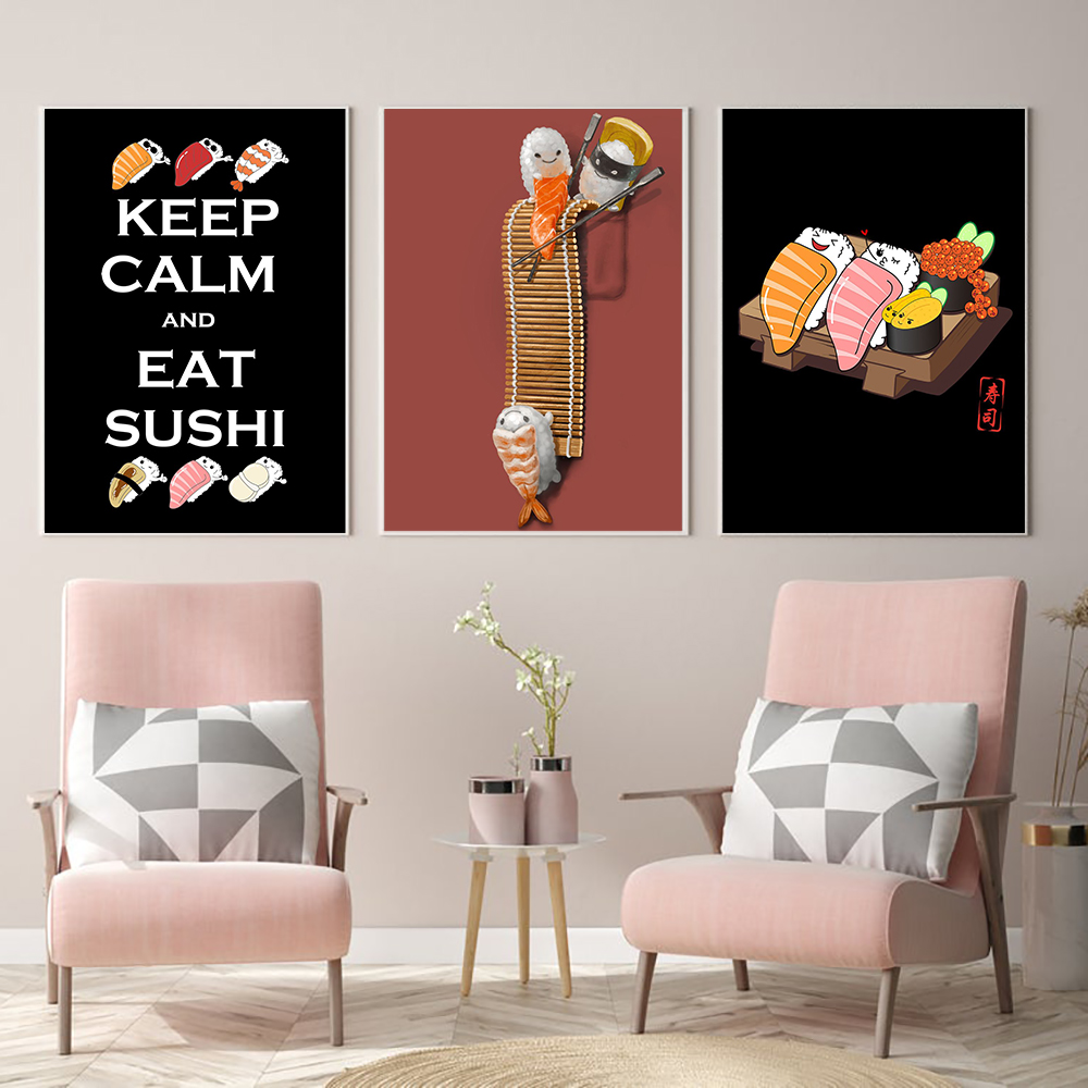Japanese Lifestyle And Food - Gaya Jepang Ramen Sushi Abstrak Kartun