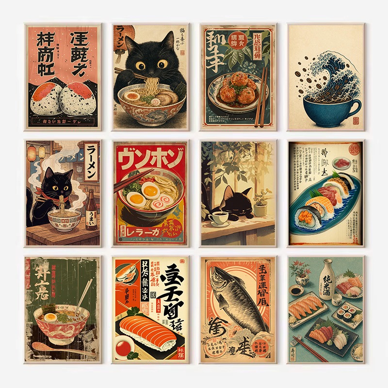 Lukisan Kanvas Poster Makanan  - Japanese Lifestyle And Food ulasan dan harga