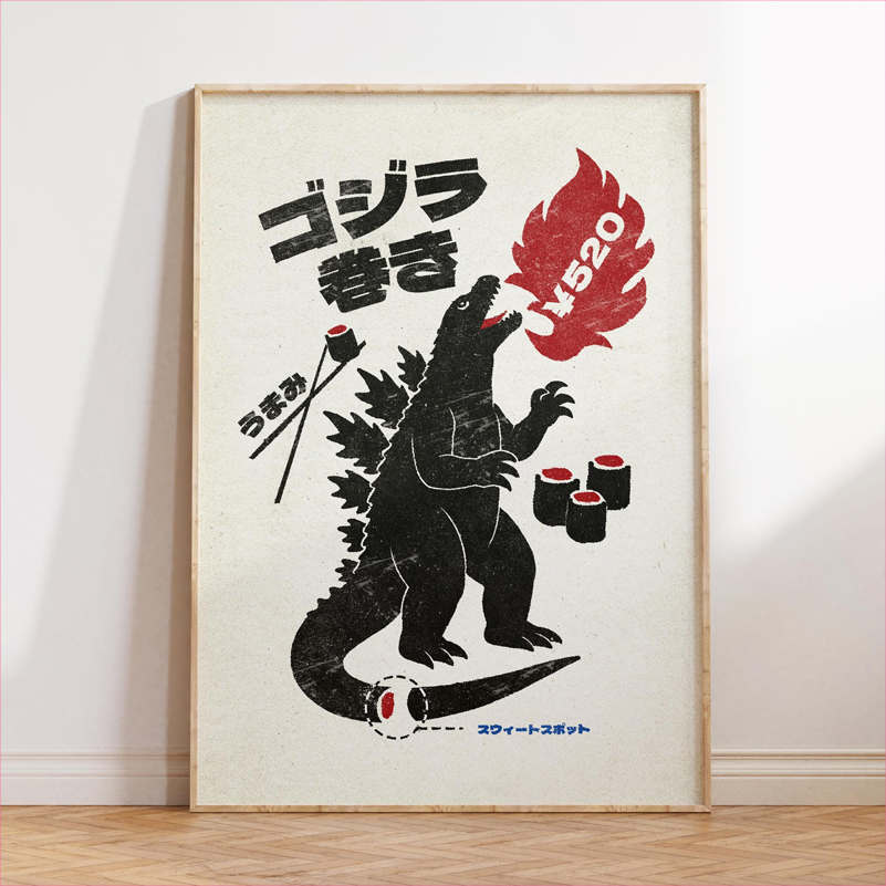 Poster Seni Makanan Jepang Ret - Japanese Lifestyle And Food ulasan dan harga