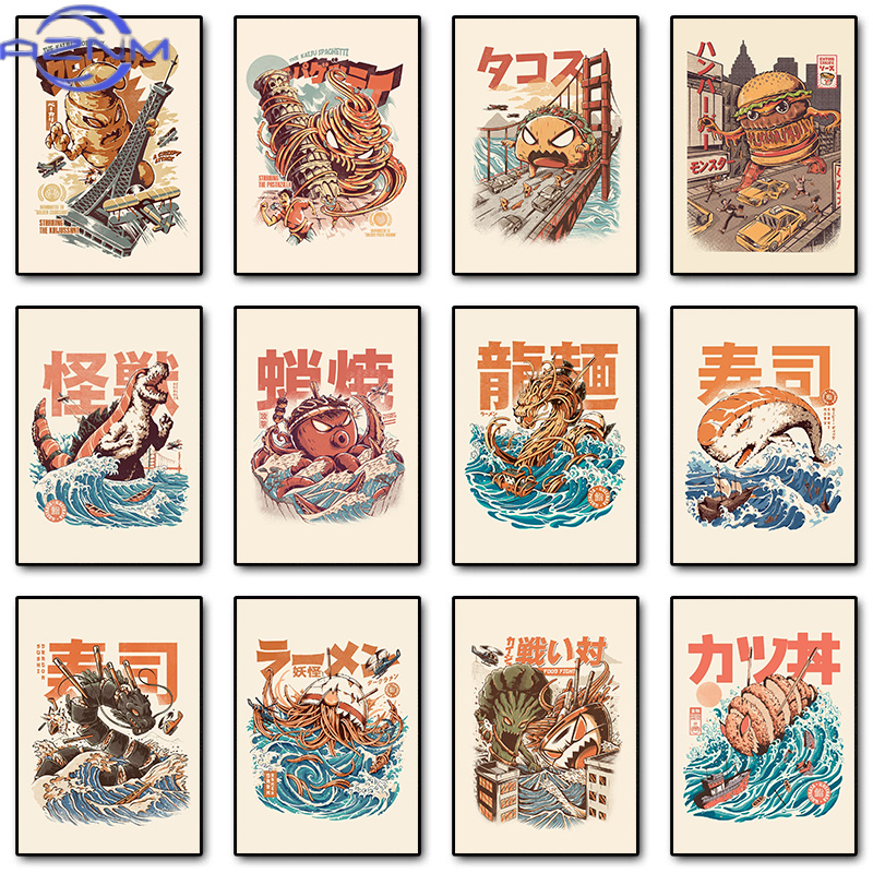 AZNM Poster Kaiju Jepang Makan - Japanese Lifestyle And Food ulasan dan harga