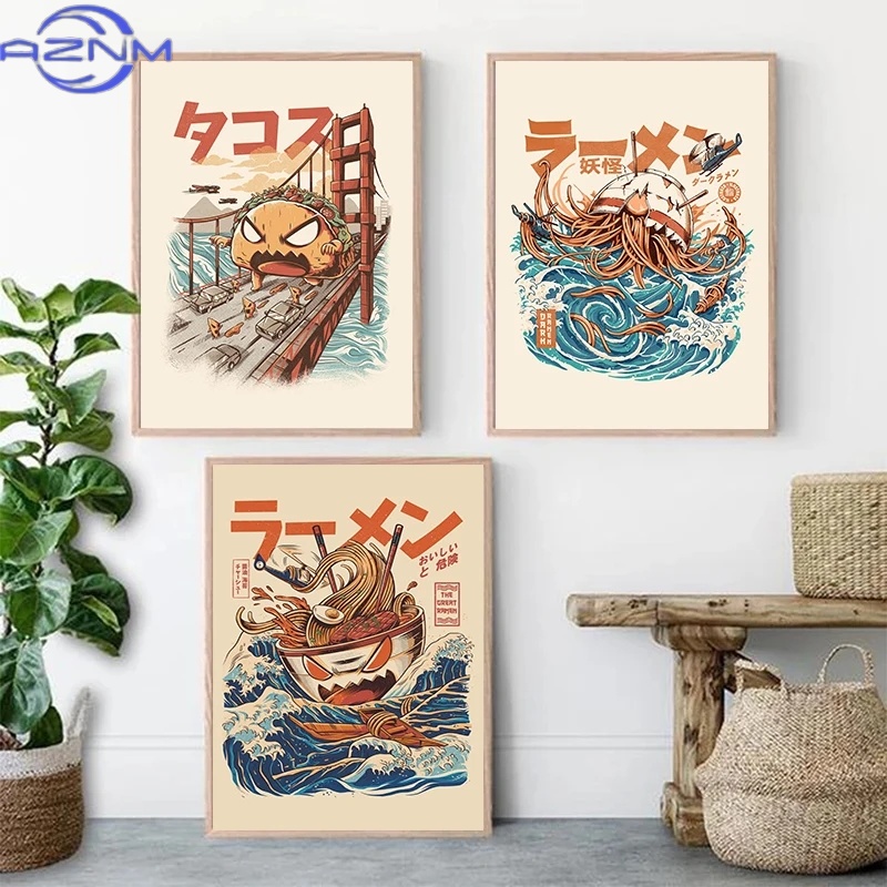 AZNM Poster Kaiju Jepang Makan - Japanese Lifestyle And Food ulasan dan harga