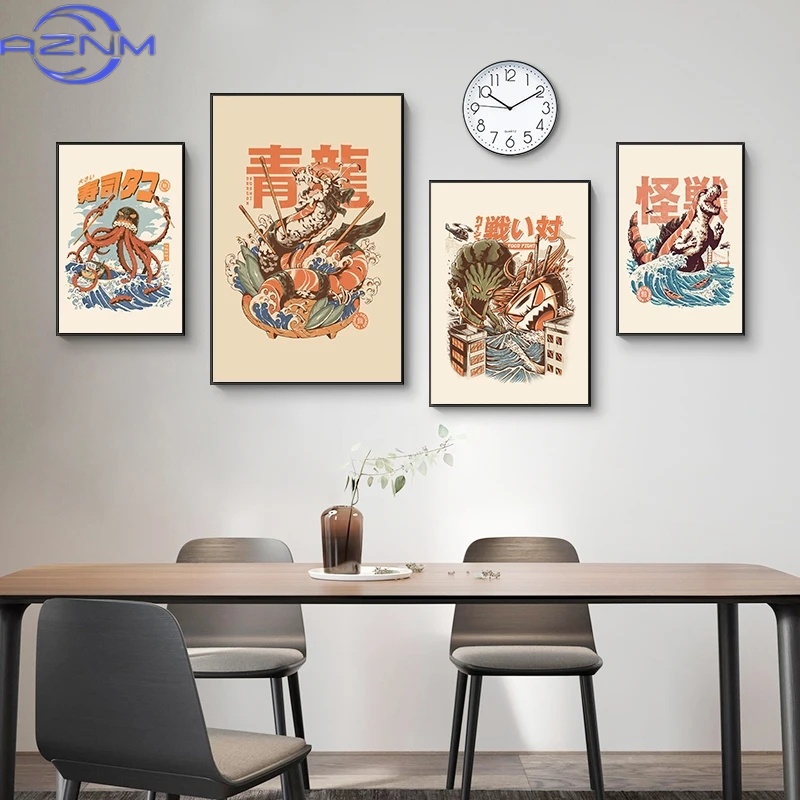 AZNM Poster Kaiju Jepang Makan - Japanese Lifestyle And Food ulasan dan harga
