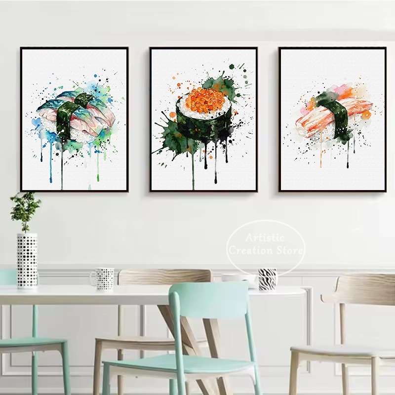 Lukisan Kanvas Poster Makanan  - Japanese Lifestyle And Food ulasan dan harga