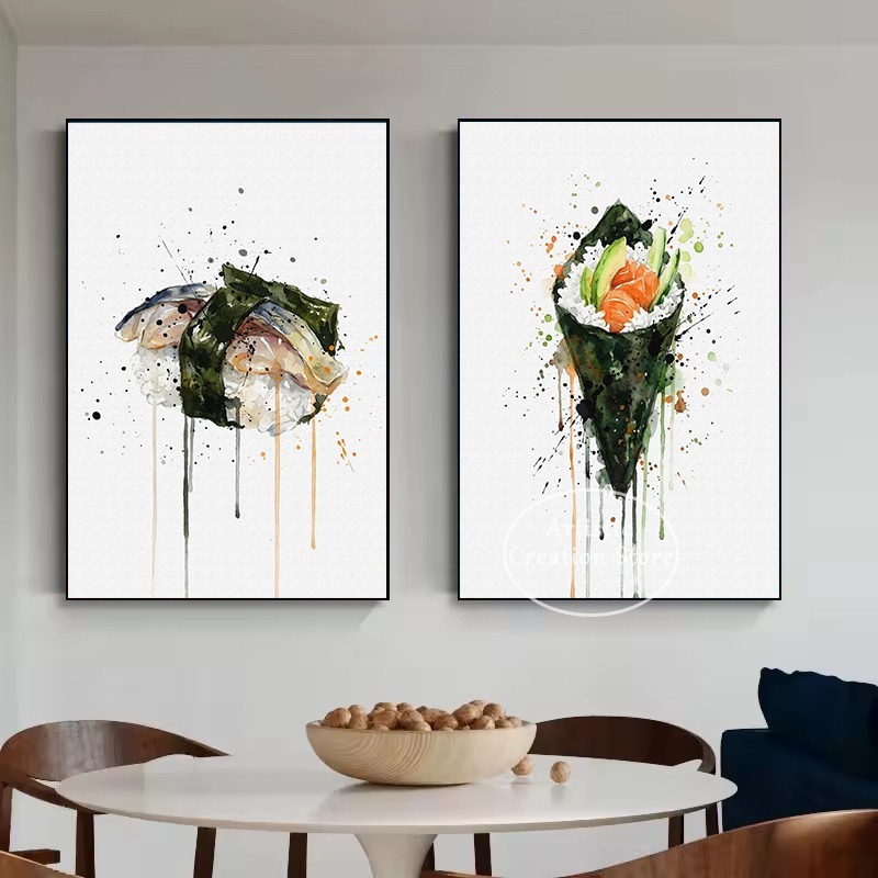 Lukisan Kanvas Poster Makanan  - Japanese Lifestyle And Food ulasan dan harga