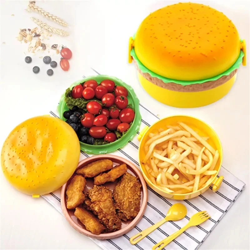 Kotak makan siang Hamburger ti - Bento Box Two Tier ulasan dan harga