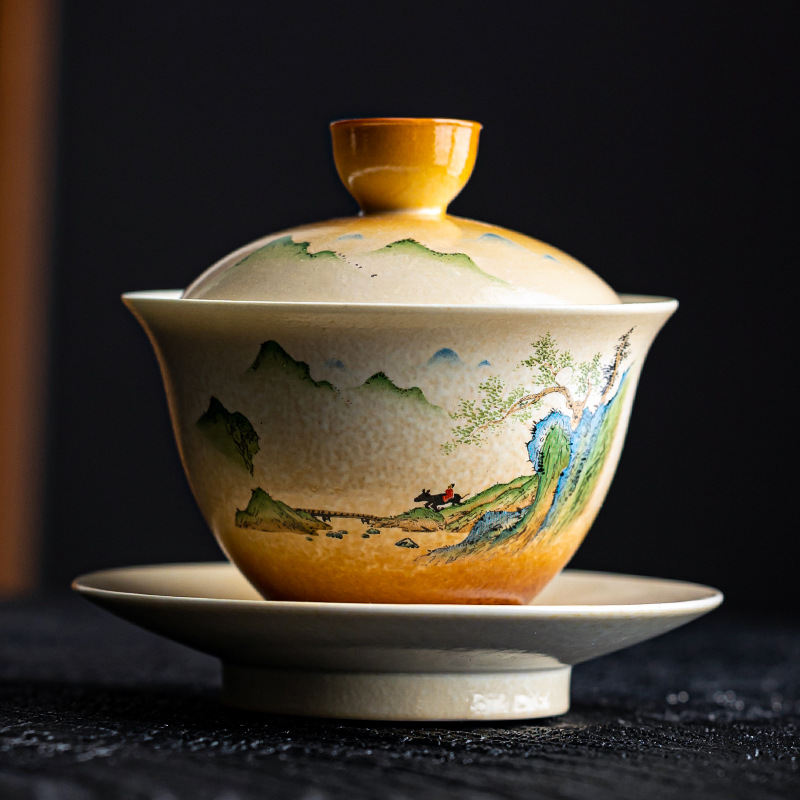Rumput dan kayu keramik Gaiwan - Matcha Bowl Chawan ulasan dan harga